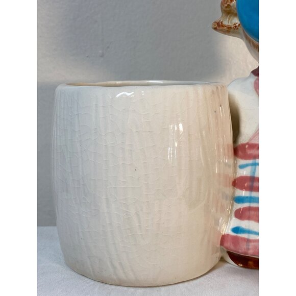 Ceramic Planter Kitschy Cat School Girl  Book Doll Nursery VTG - Picture 9 of 14